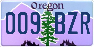 OR license plate 009BZR