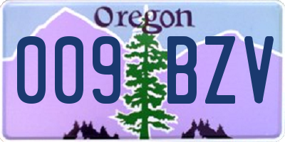 OR license plate 009BZV