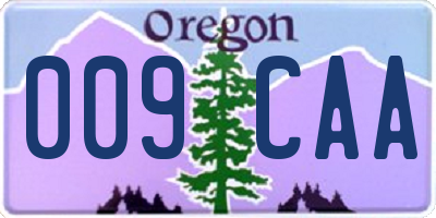 OR license plate 009CAA