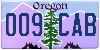 OR license plate 009CAB
