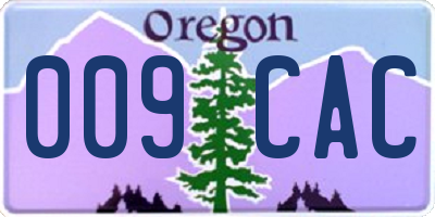 OR license plate 009CAC