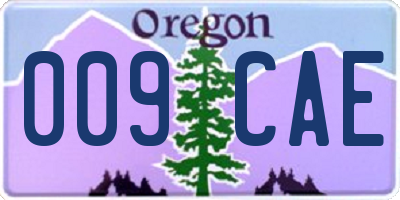 OR license plate 009CAE