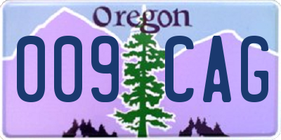 OR license plate 009CAG