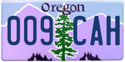 OR license plate 009CAH