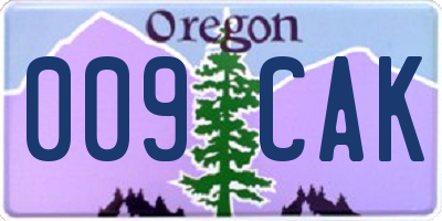 OR license plate 009CAK