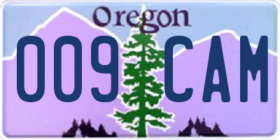 OR license plate 009CAM