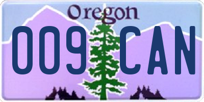 OR license plate 009CAN
