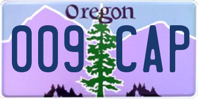 OR license plate 009CAP