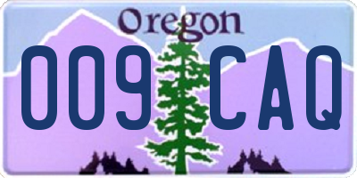 OR license plate 009CAQ
