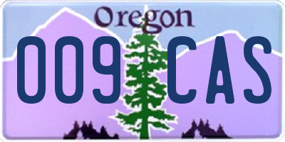 OR license plate 009CAS