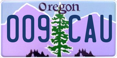 OR license plate 009CAU
