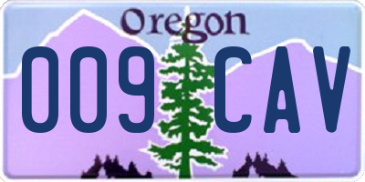 OR license plate 009CAV