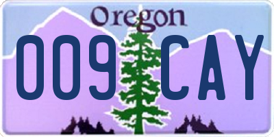 OR license plate 009CAY
