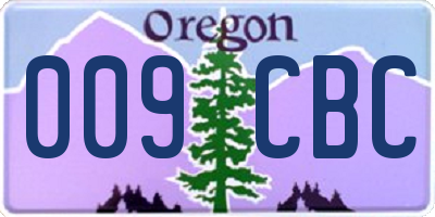 OR license plate 009CBC