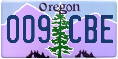 OR license plate 009CBE