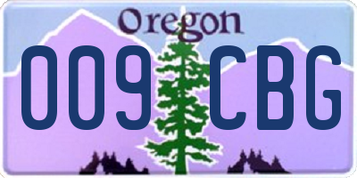 OR license plate 009CBG