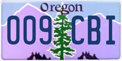 OR license plate 009CBI