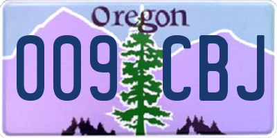 OR license plate 009CBJ