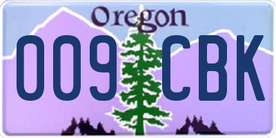 OR license plate 009CBK