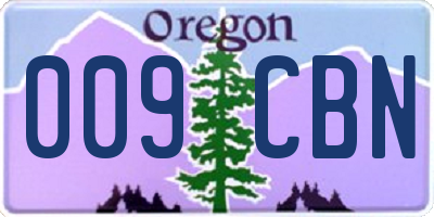 OR license plate 009CBN