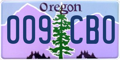 OR license plate 009CBO