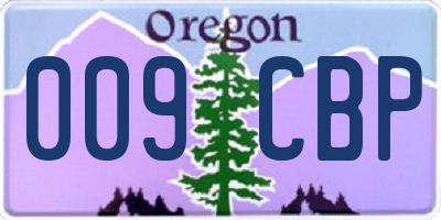 OR license plate 009CBP