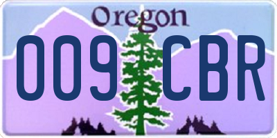 OR license plate 009CBR