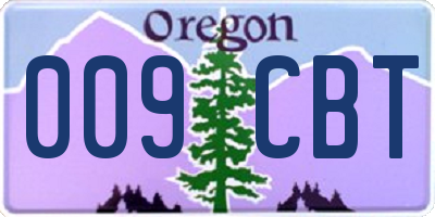 OR license plate 009CBT