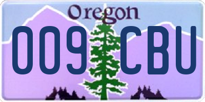 OR license plate 009CBU