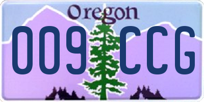 OR license plate 009CCG