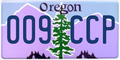 OR license plate 009CCP