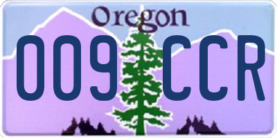 OR license plate 009CCR