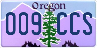 OR license plate 009CCS
