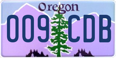 OR license plate 009CDB