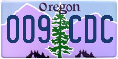 OR license plate 009CDC