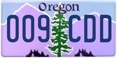 OR license plate 009CDD