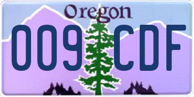 OR license plate 009CDF