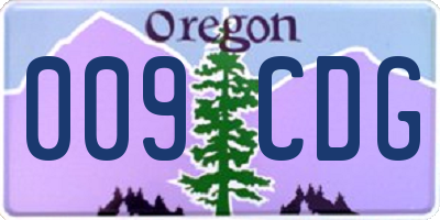 OR license plate 009CDG