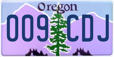 OR license plate 009CDJ