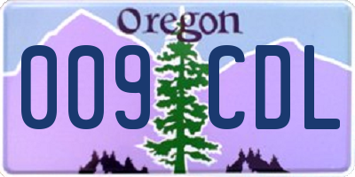 OR license plate 009CDL