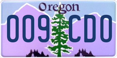 OR license plate 009CDO