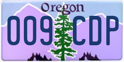 OR license plate 009CDP