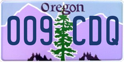 OR license plate 009CDQ
