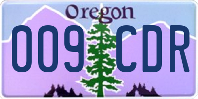OR license plate 009CDR