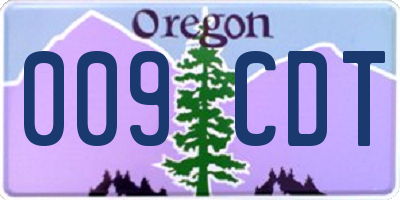 OR license plate 009CDT