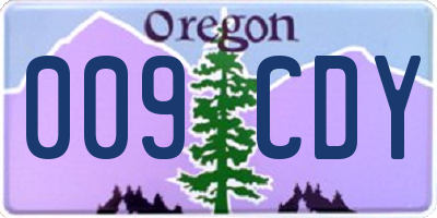 OR license plate 009CDY