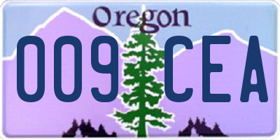 OR license plate 009CEA