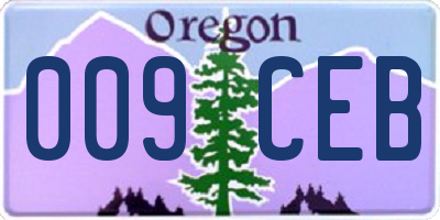 OR license plate 009CEB