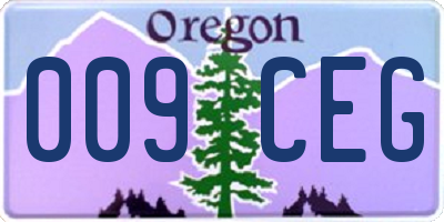OR license plate 009CEG