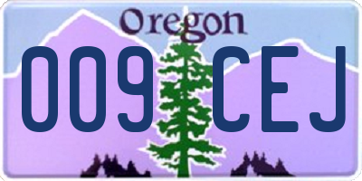 OR license plate 009CEJ
